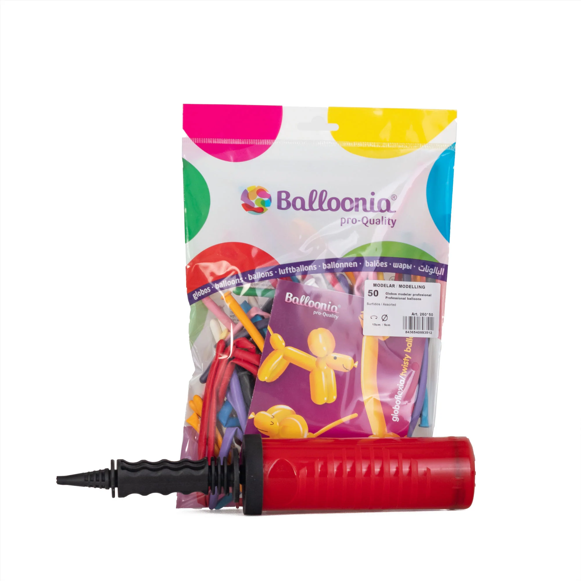Balloonia Modelling Balloons - Complete Set with Pump - Image 3