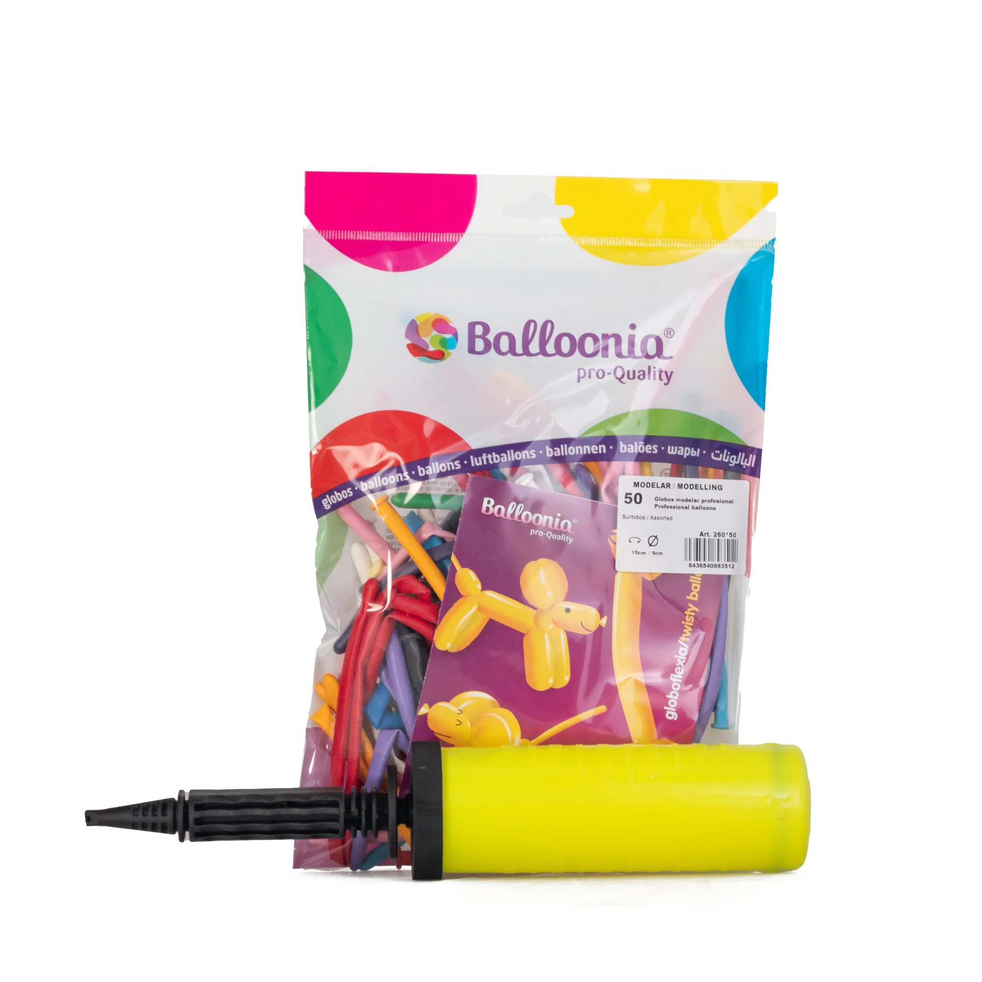 Balloonia Modelling Balloons - Complete Set with Pump - Image 4