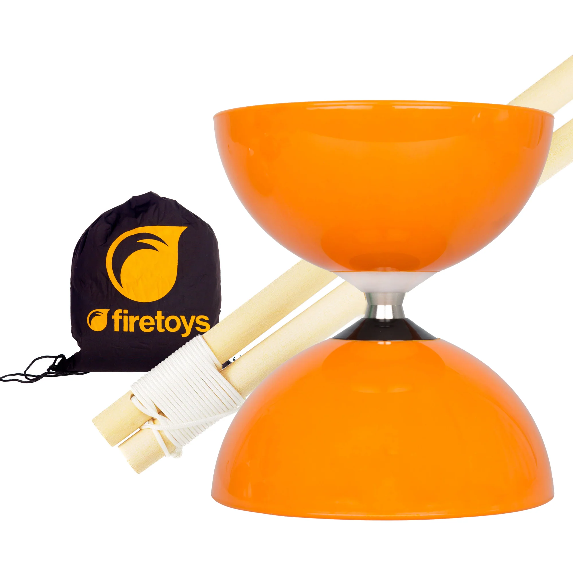Big Top Bearing Diabolo Set with Wooden Handsticks & Firetoys Bag - Image 3