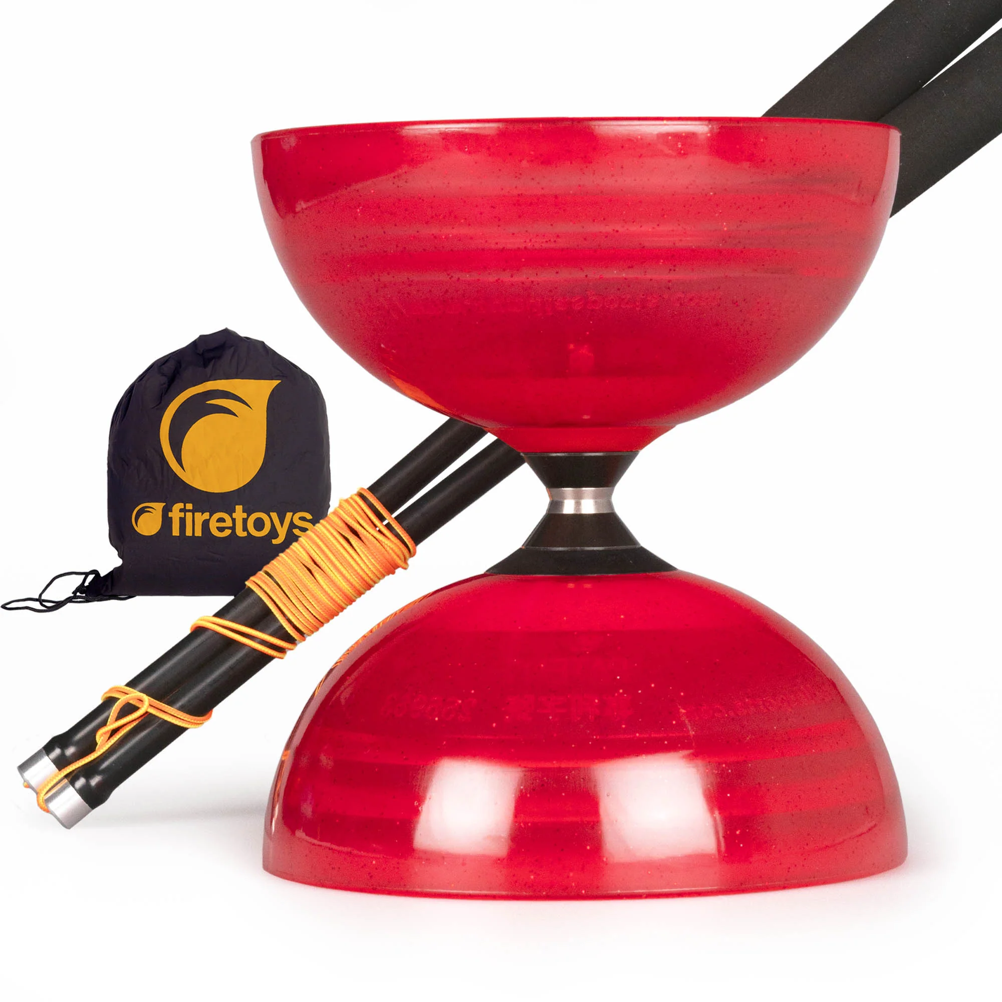 Sundia Shining Crystal Triple Bearing Diabolo with Henry's Carbon Fibre Handsticks & Firetoys Bag - Image 4